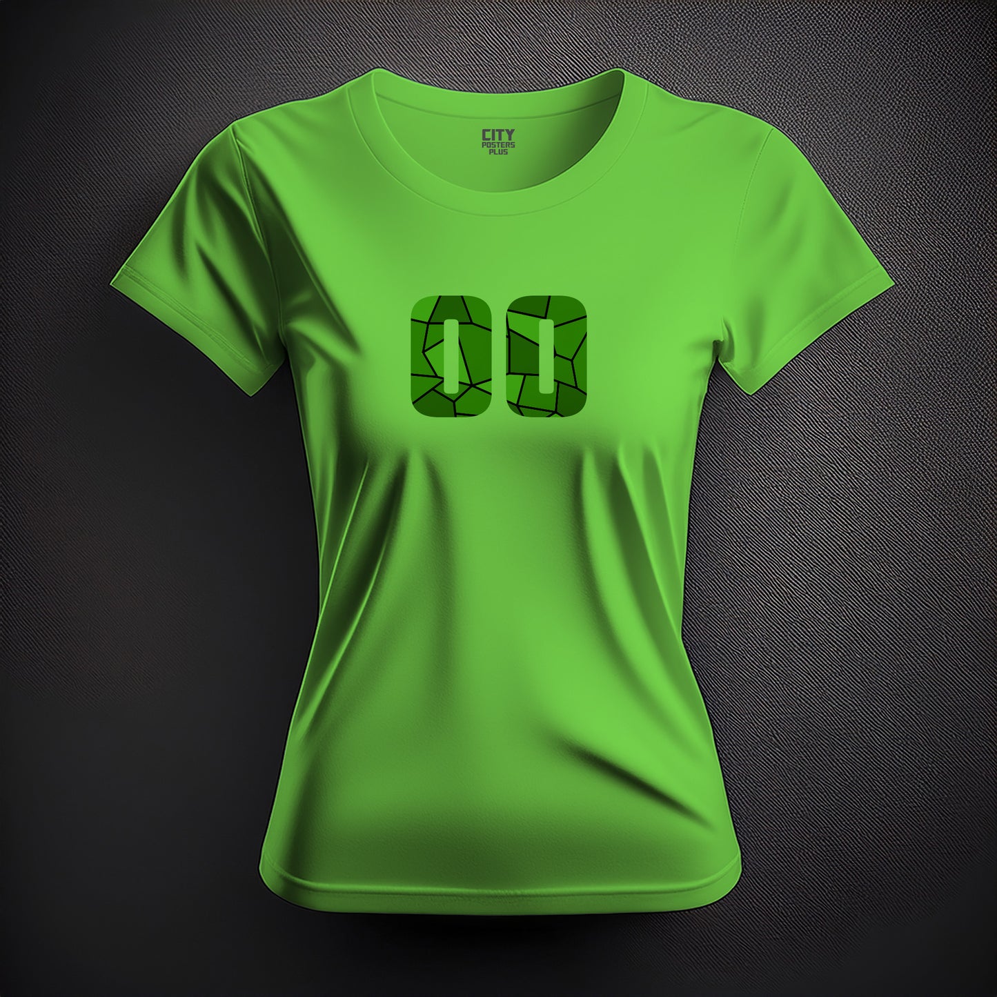 City Posters Plus 00 Number Women T-Shirt (Liril Green) | Stylish Numeric Graphic Tee