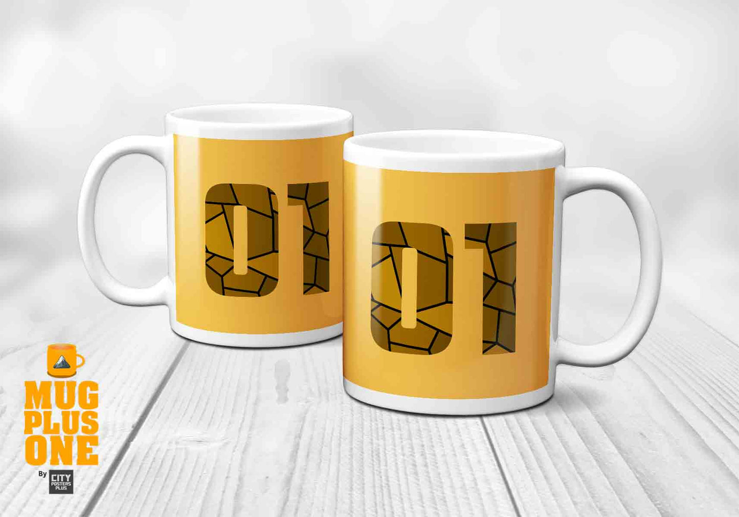 01 Number Mug (Golden Yellow)