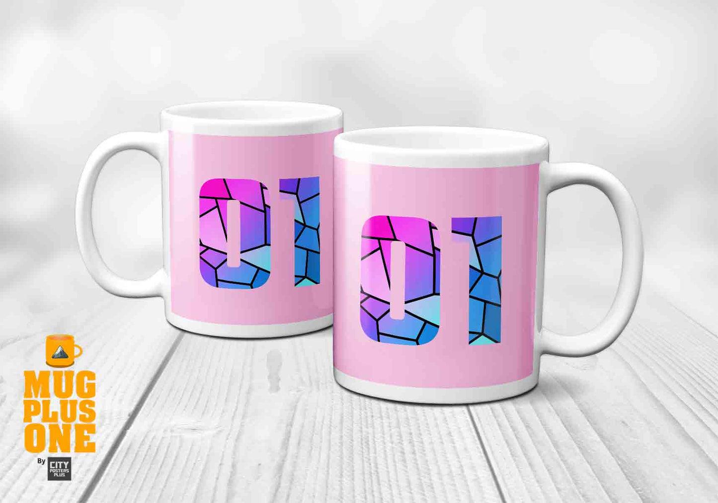 01 Number Mug (Light Pink)