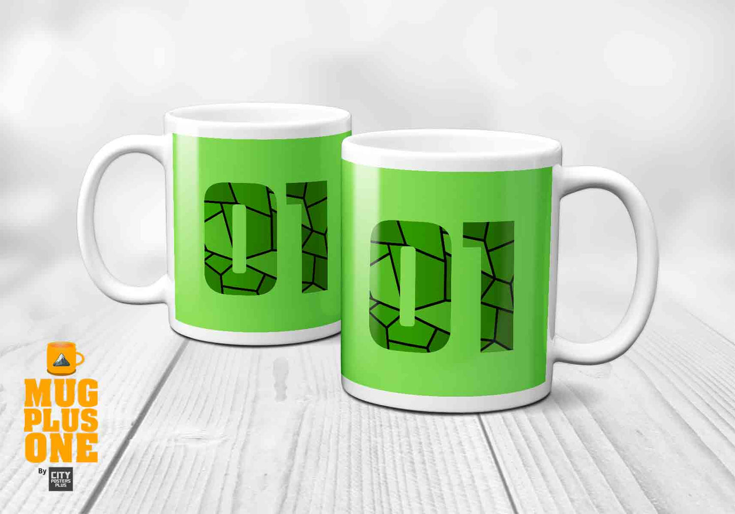 01 Number Mug (Liril Green)