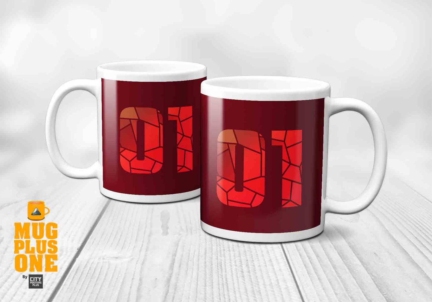 01 Number Mug (Maroon)