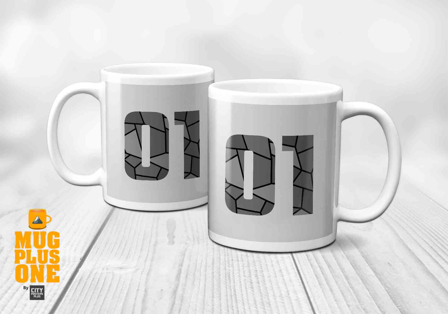 01 Number Mug (Melange Grey)