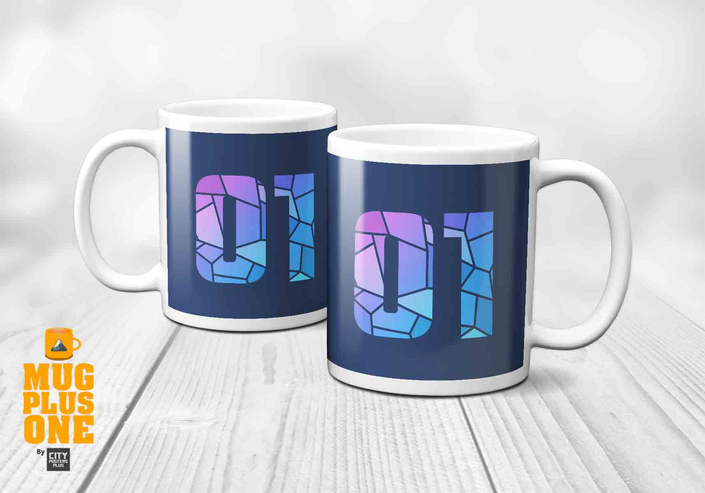 01 Number Mug (Navy Blue)