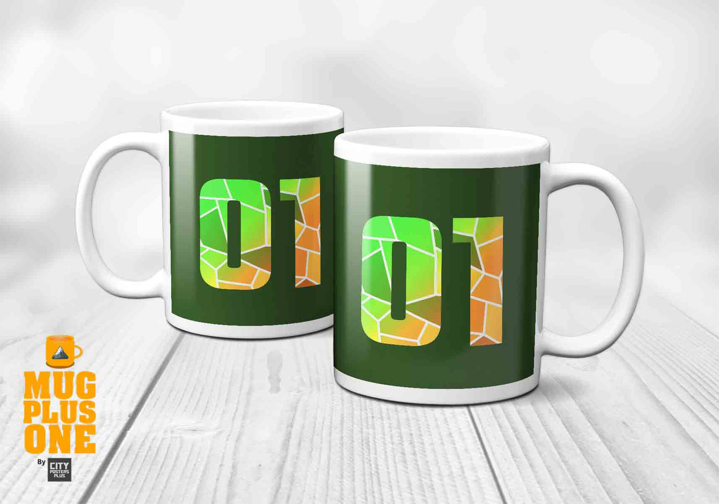 01 Number Mug (Olive Green)