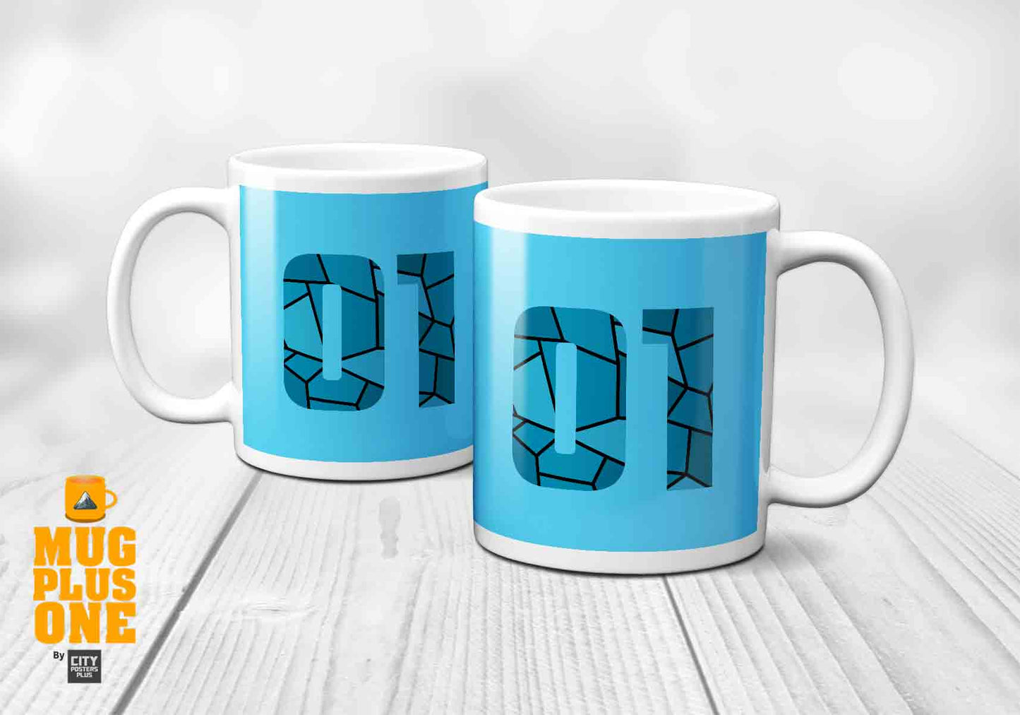 01 Number Mug (Sky Blue)