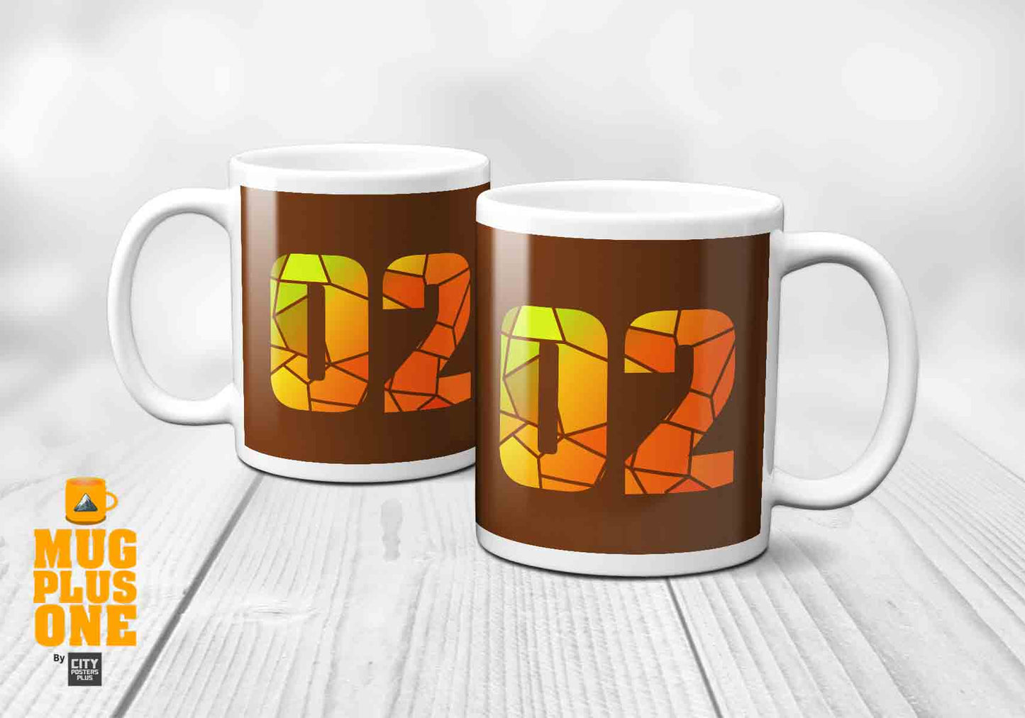 02 Number Mug (Brown)