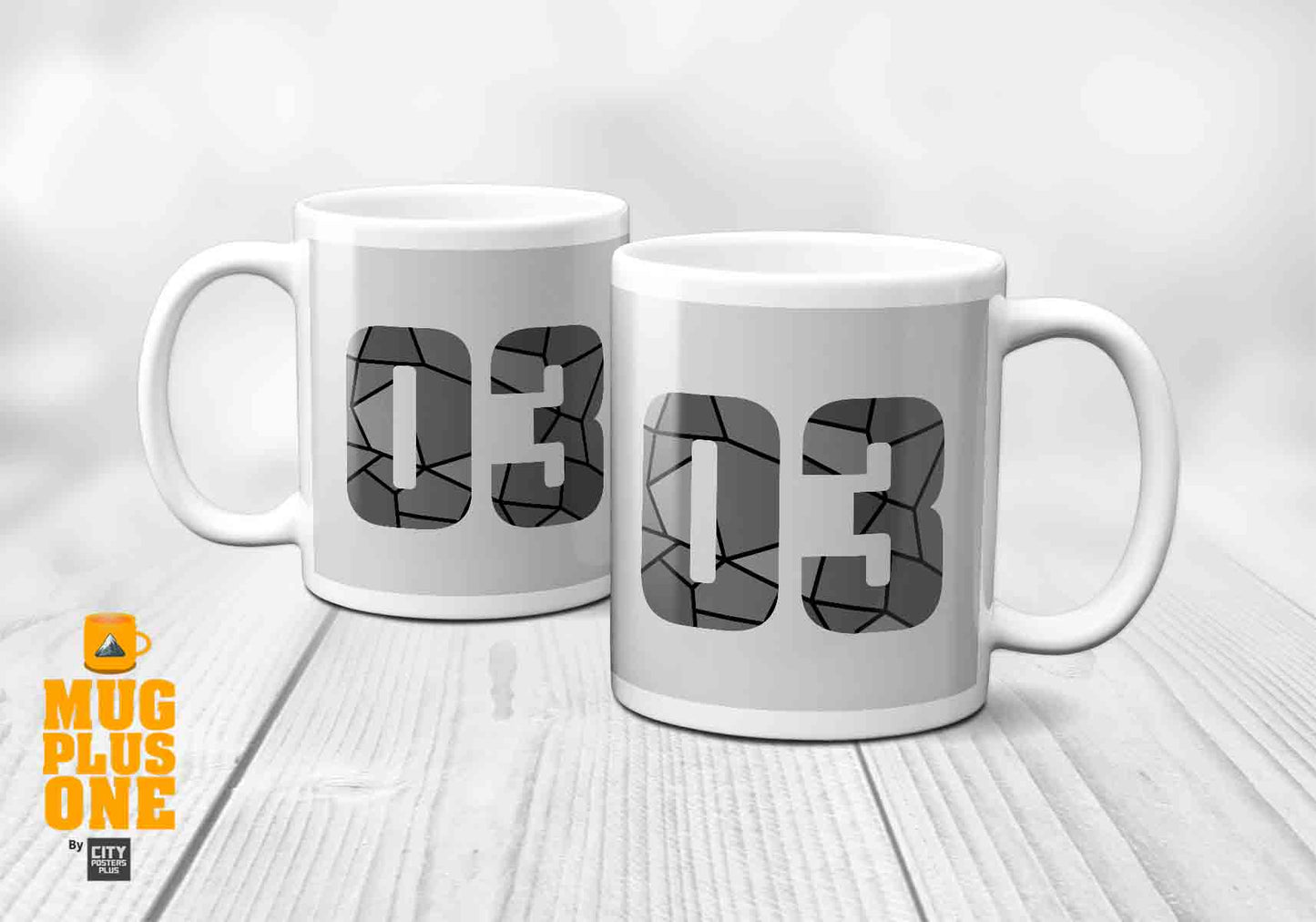 03 Number Mug (Melange Grey)