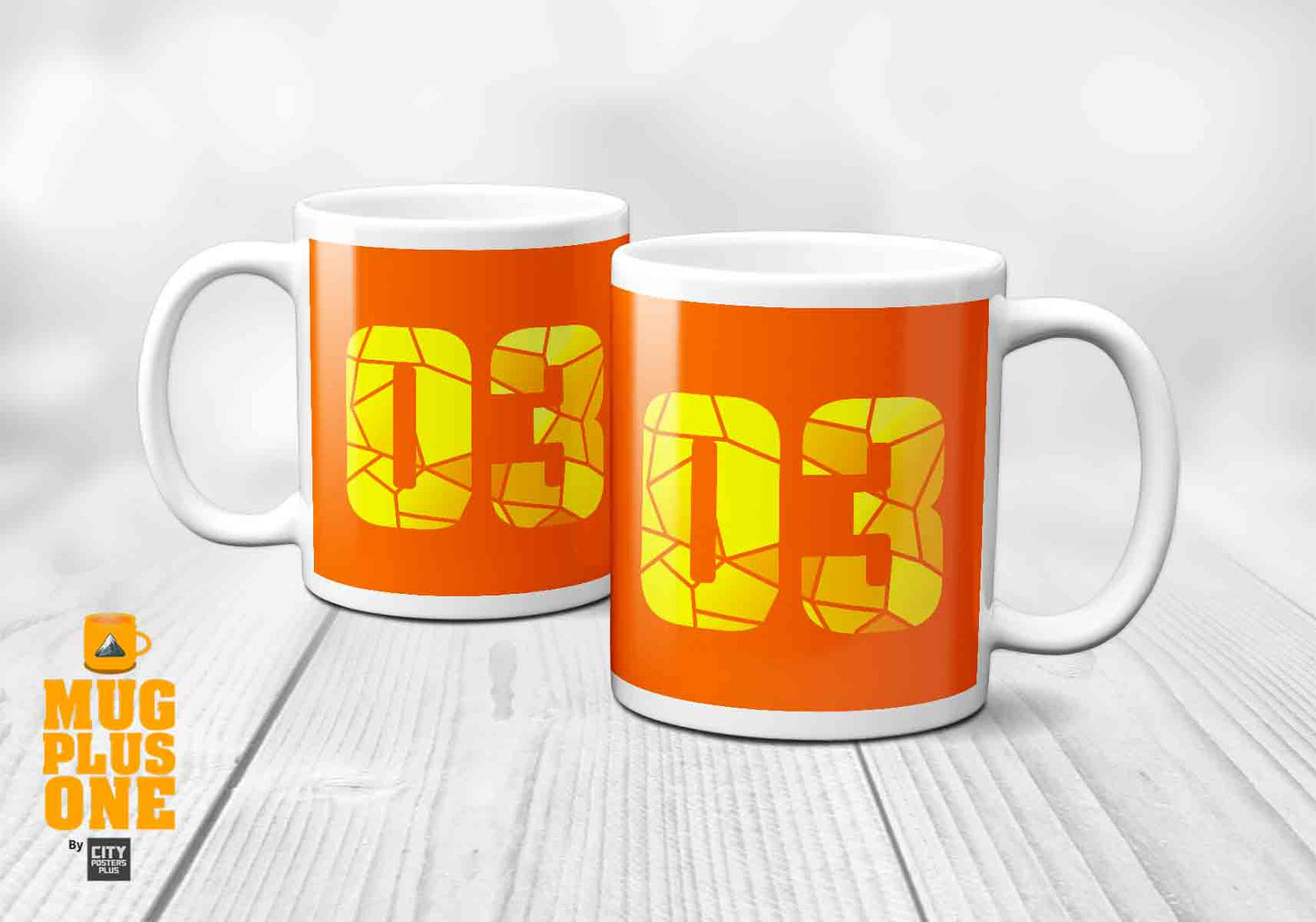 03 Number Mug (Orange)