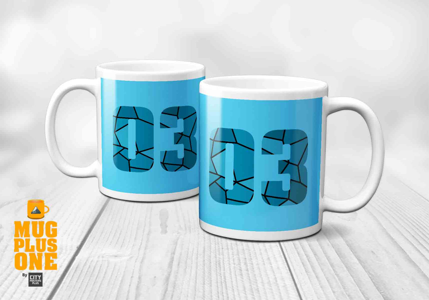 03 Number Mug (Sky Blue)