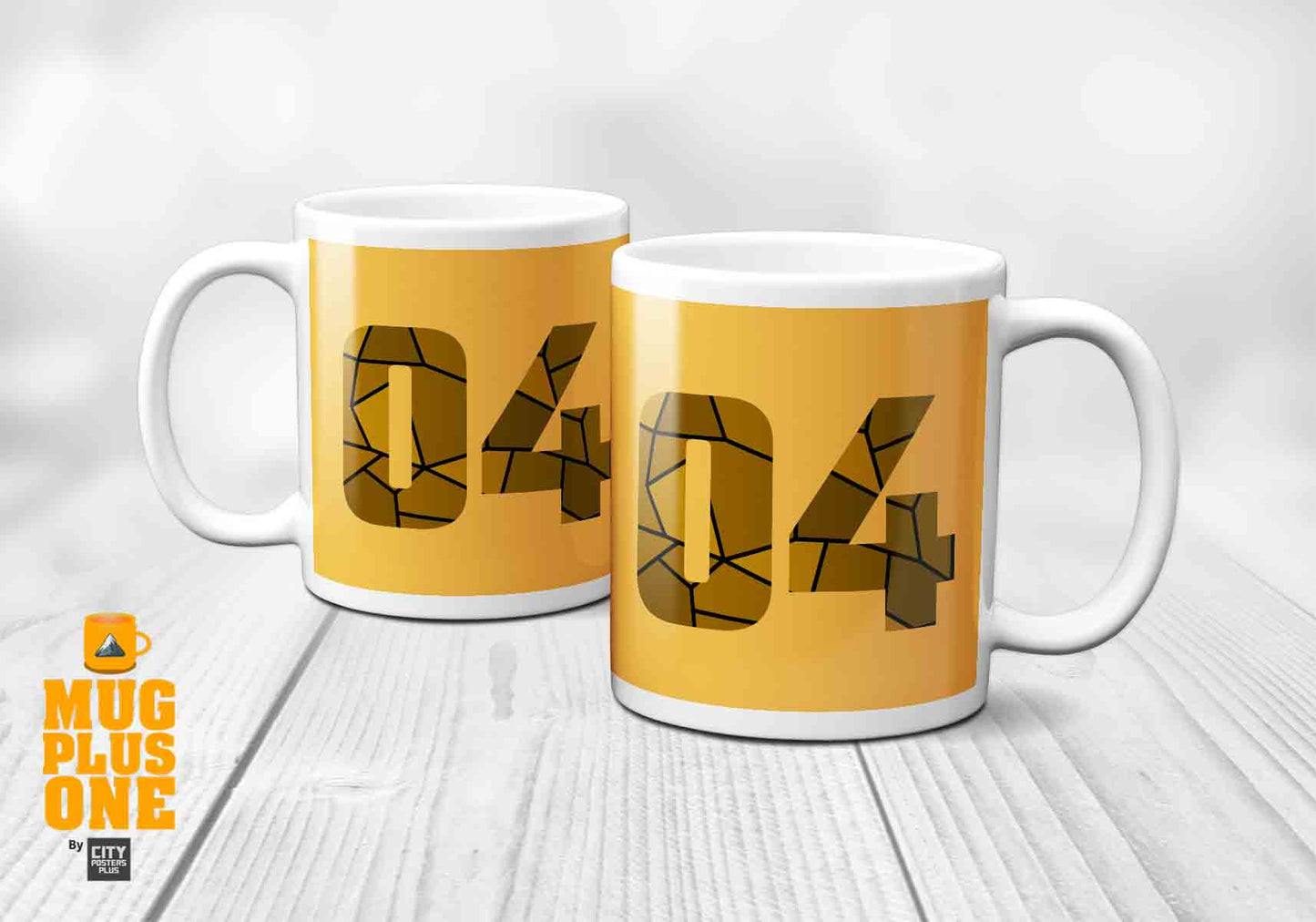 04 Number Mug (Golden Yellow)