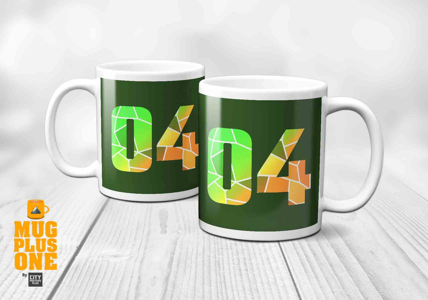 04 Number Mug (Olive Green)