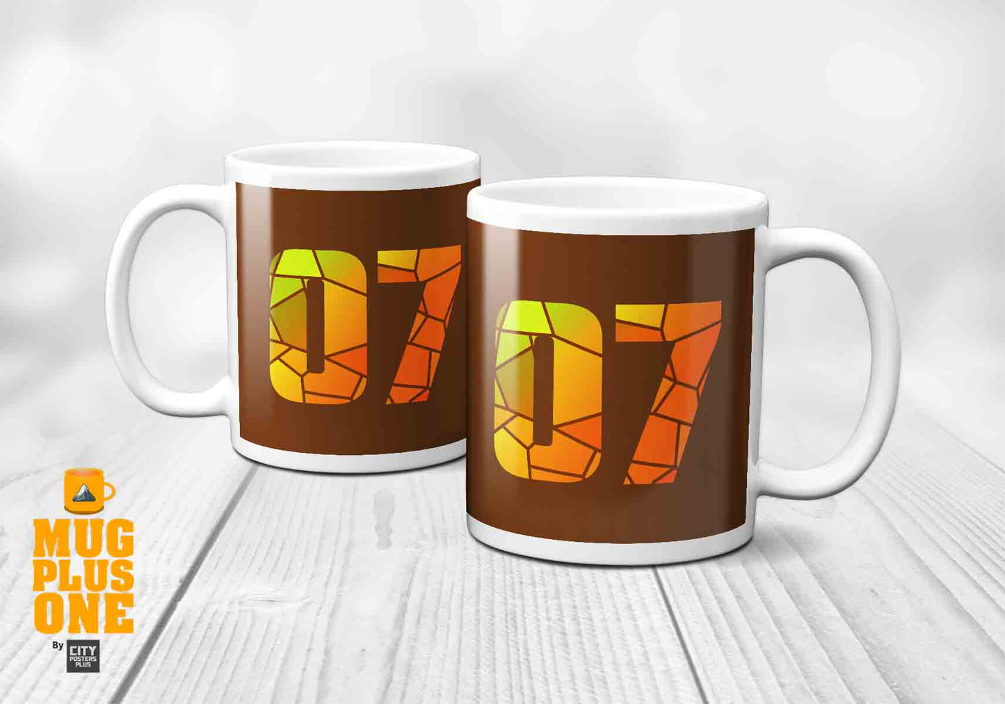 07 Number Mug (Brown)