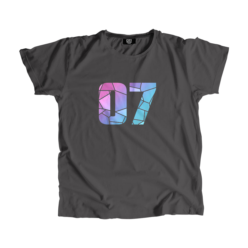 Number 07 Men Unisex T-Shirt (Charcoal Grey)