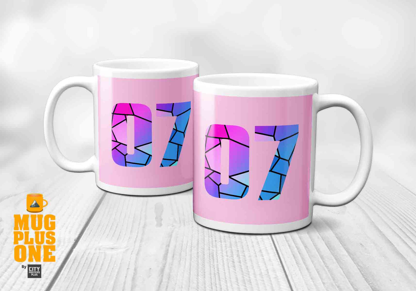 07 Number Mug (Light Pink)