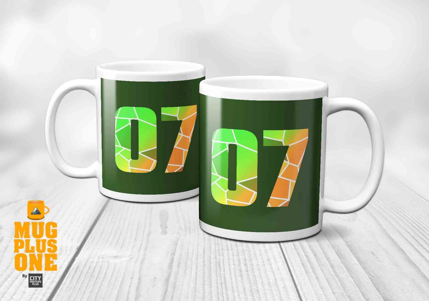 07 Number Mug (Olive Green)