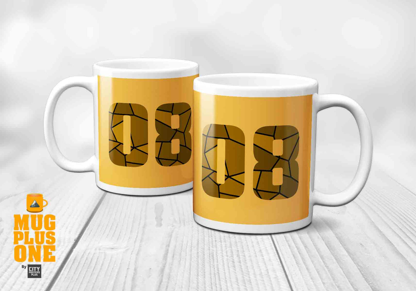 08 Number Mug (Golden Yellow)