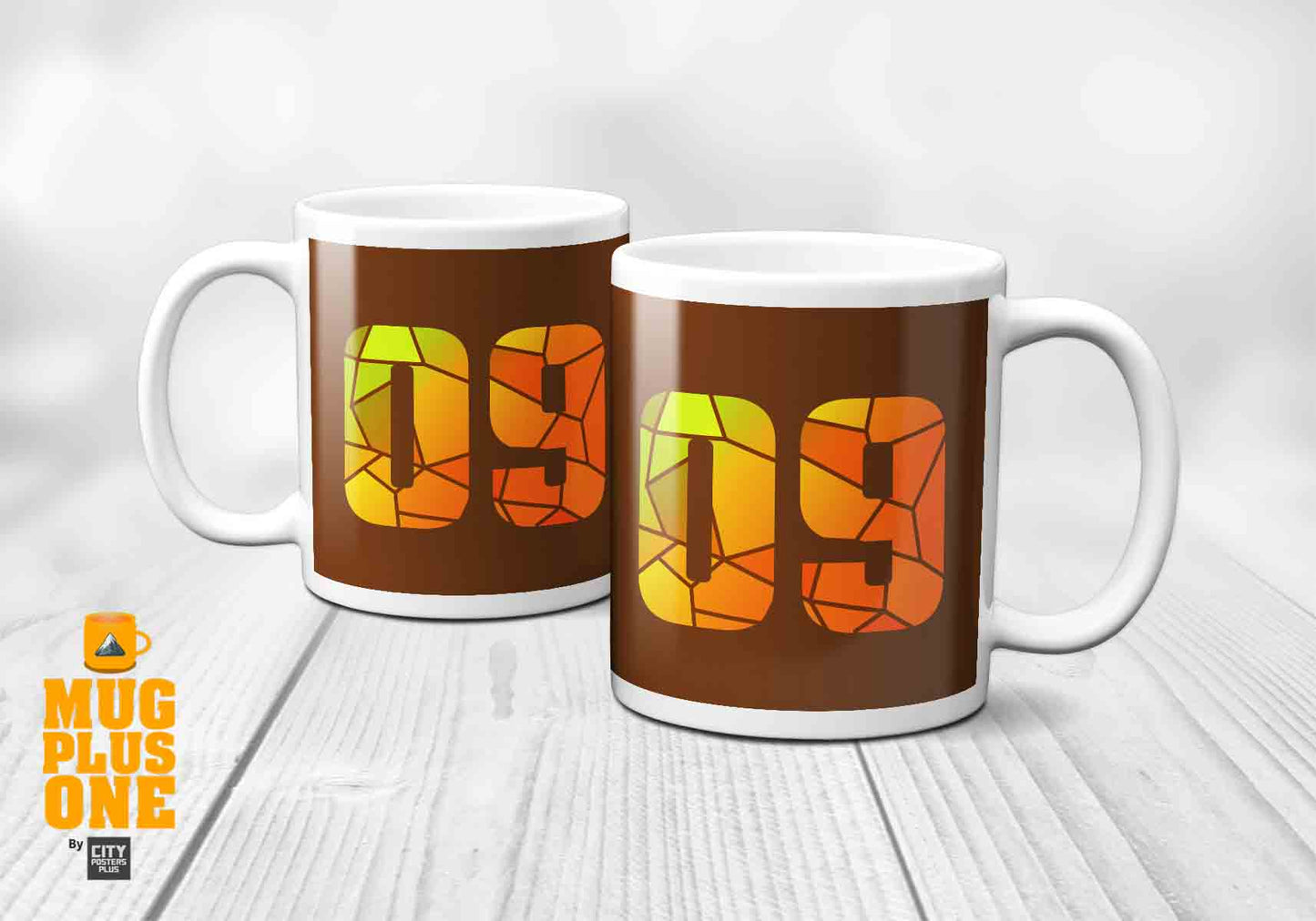 09 Number Mug (Brown)