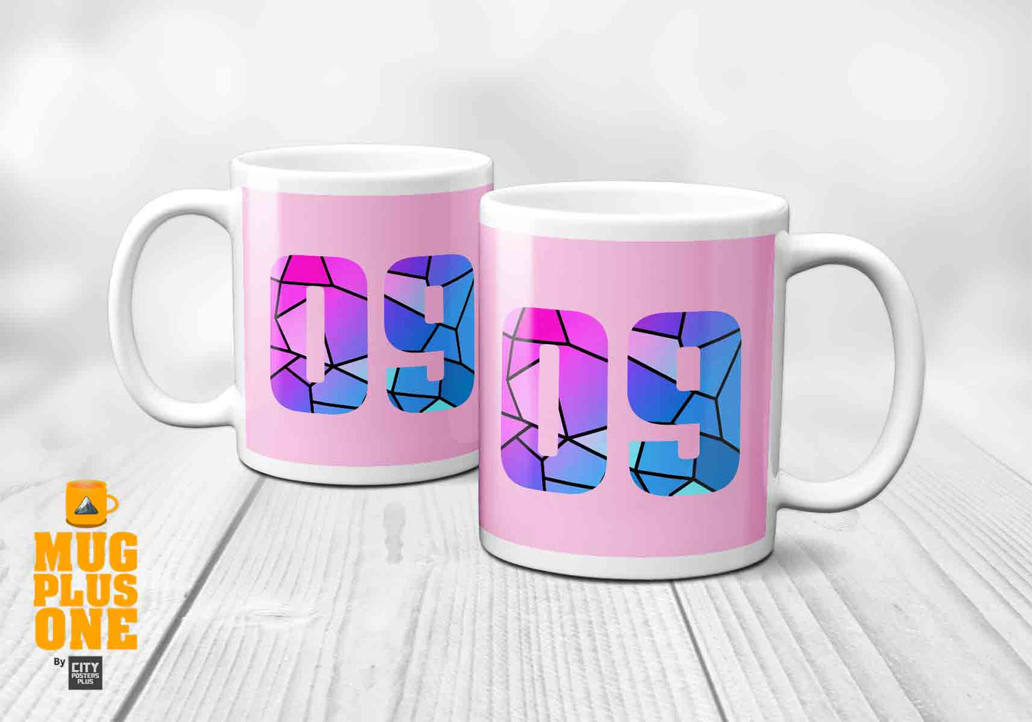 09 Number Mug (Light Pink)