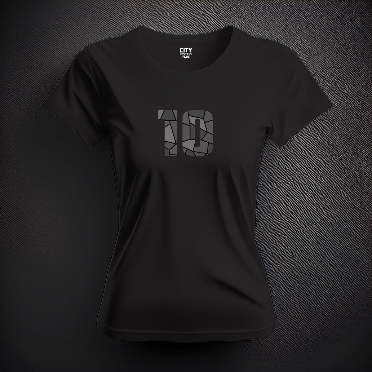 Number 10 Women T-Shirt (Black) | Stylish Numeric Graphic Tee