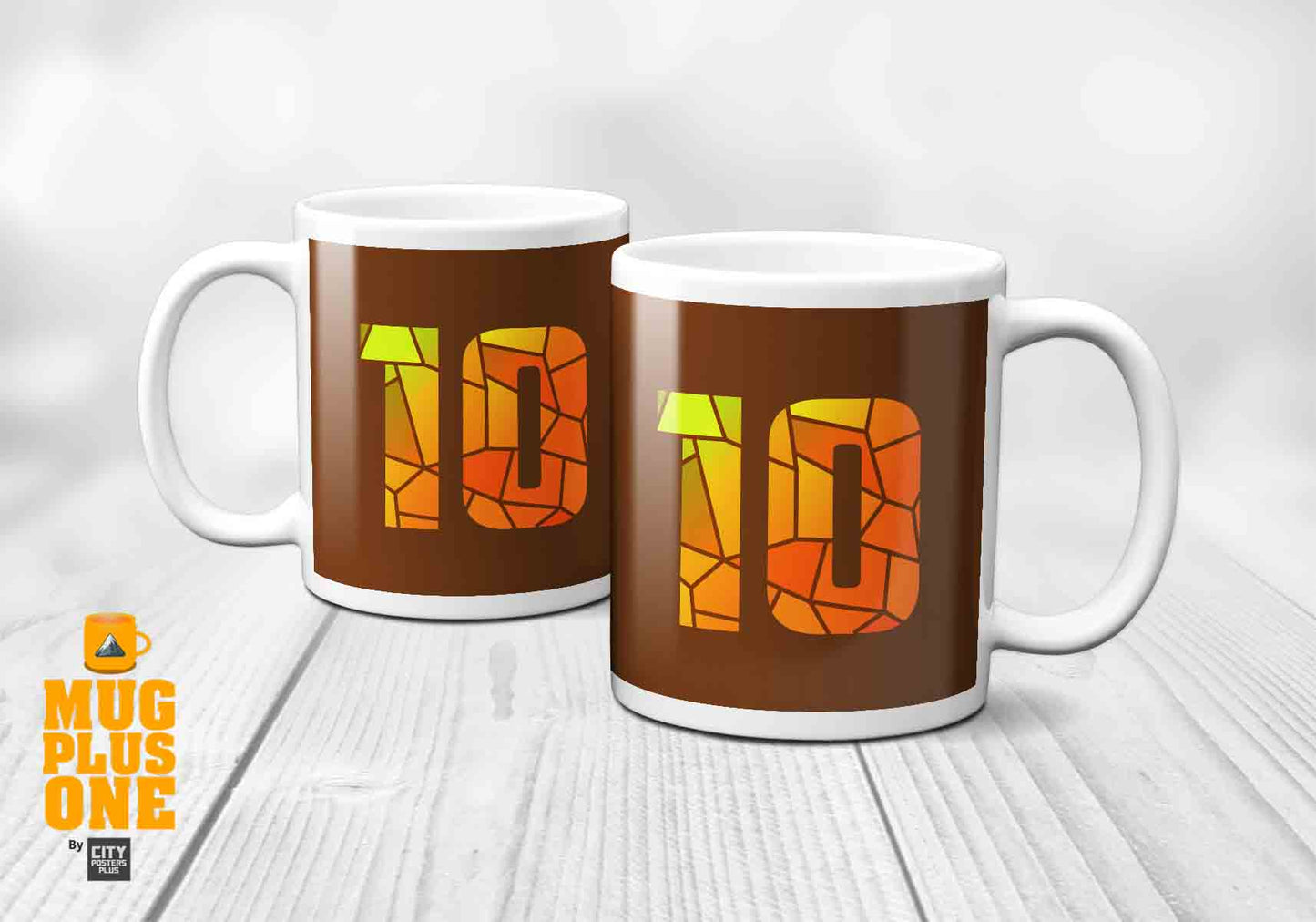 10 Number Mug (Brown)