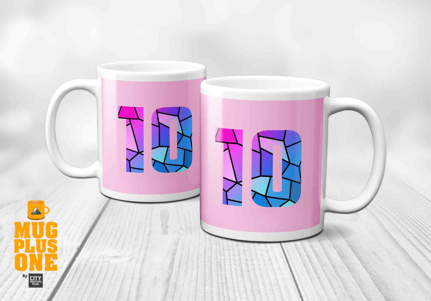 10 Number Mug (Light Pink)