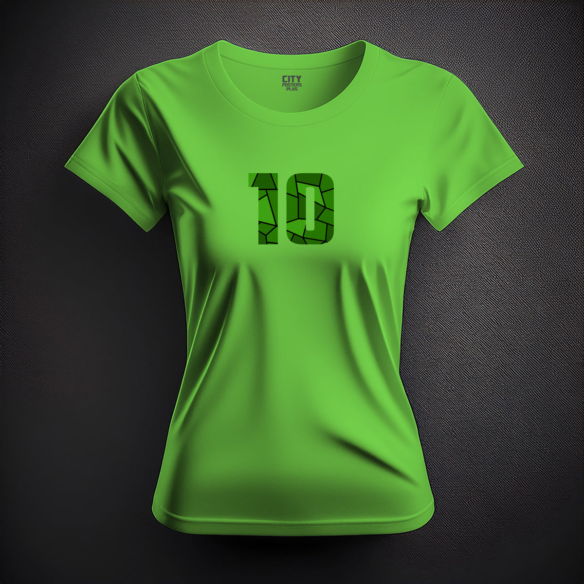 Number 10 Women T-Shirt (Liril Green) | Stylish Numeric Graphic Tee