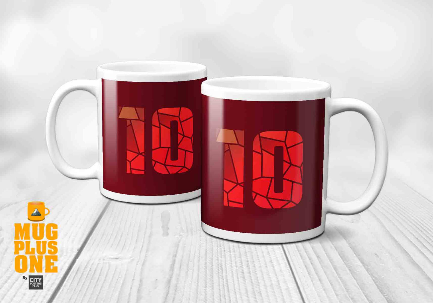 10 Number Mug (Maroon)