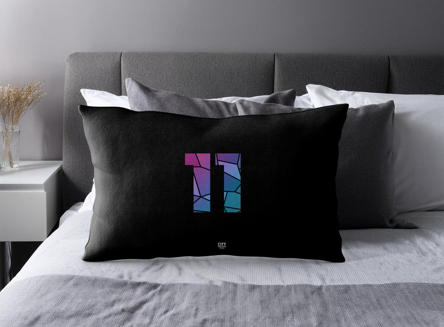 11 Number Square & Rectangle Pillow Cases | Modern Numeric Throw Pillow Covers | Print Deliver Plus by City Posters Plus