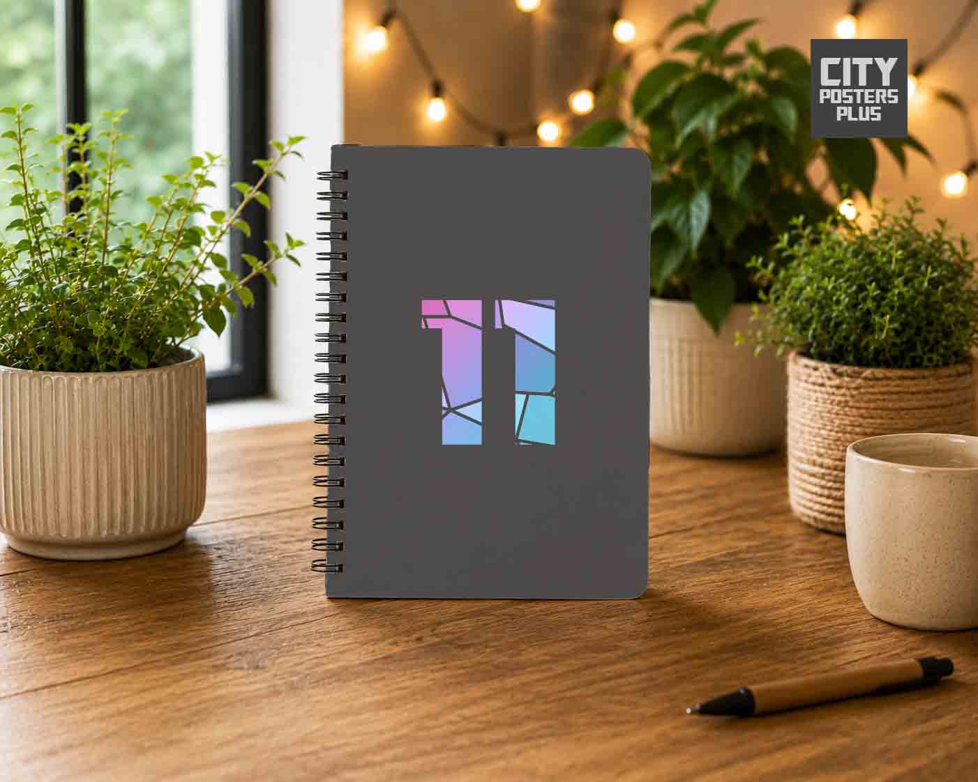 Notebook Plus One 11 Number Spiral Notebook (Charcoal Grey)