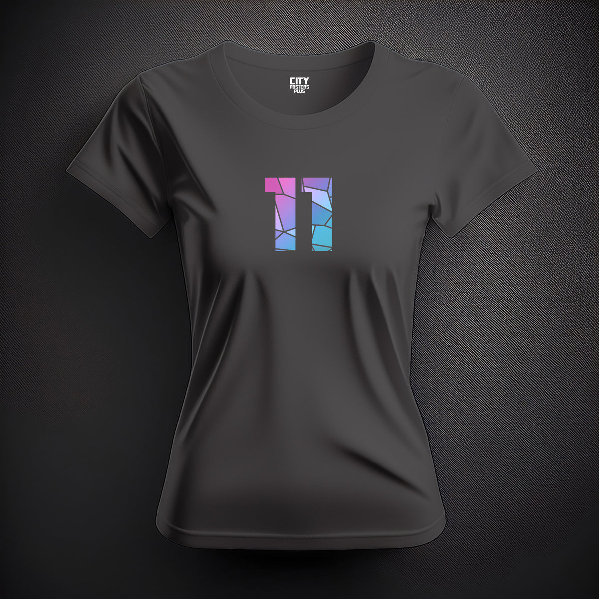 Number 11 Women T-Shirt (Charcoal Grey) | Stylish Numeric Graphic Tee