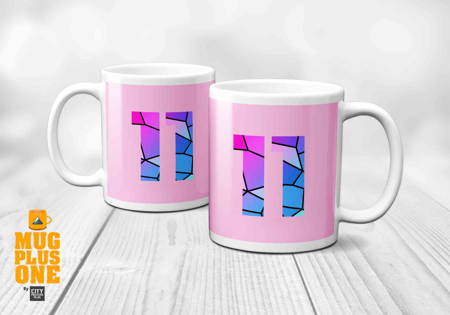 11 Number Mug (Light Pink)