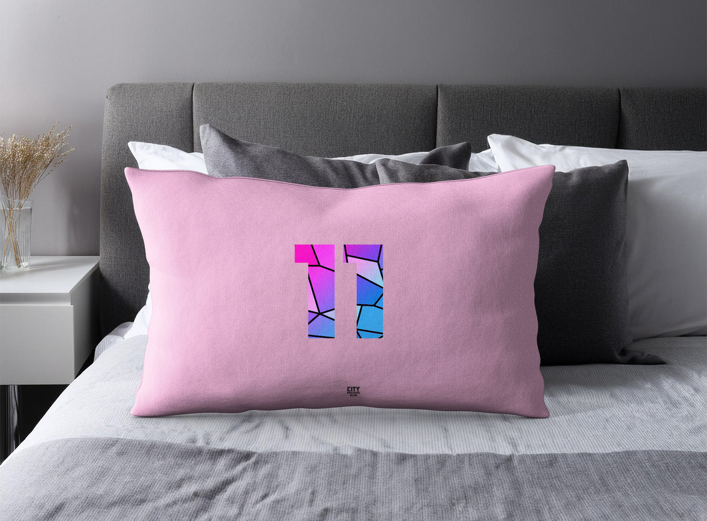 11 Number Square & Rectangle Pillow Cases | Modern Numeric Throw Pillow Covers | Print Deliver Plus by City Posters Plus