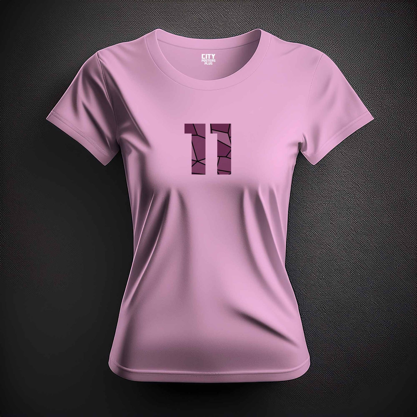 City Posters Plus 11 Number Women T-Shirt (Light Pink) | Stylish Numeric Graphic Tee