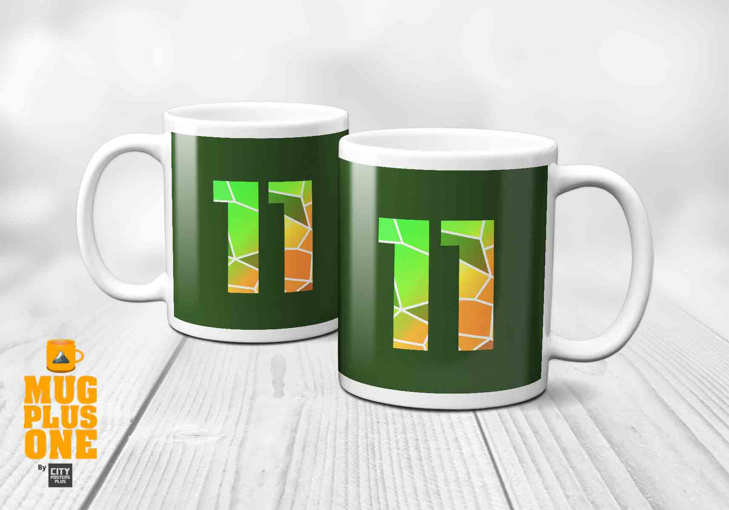 11 Number Mug (Olive Green)
