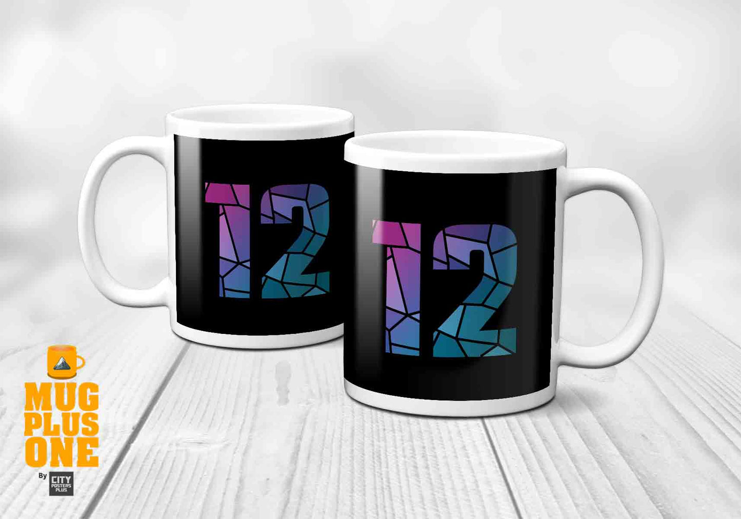 12 Number Mug (Black)