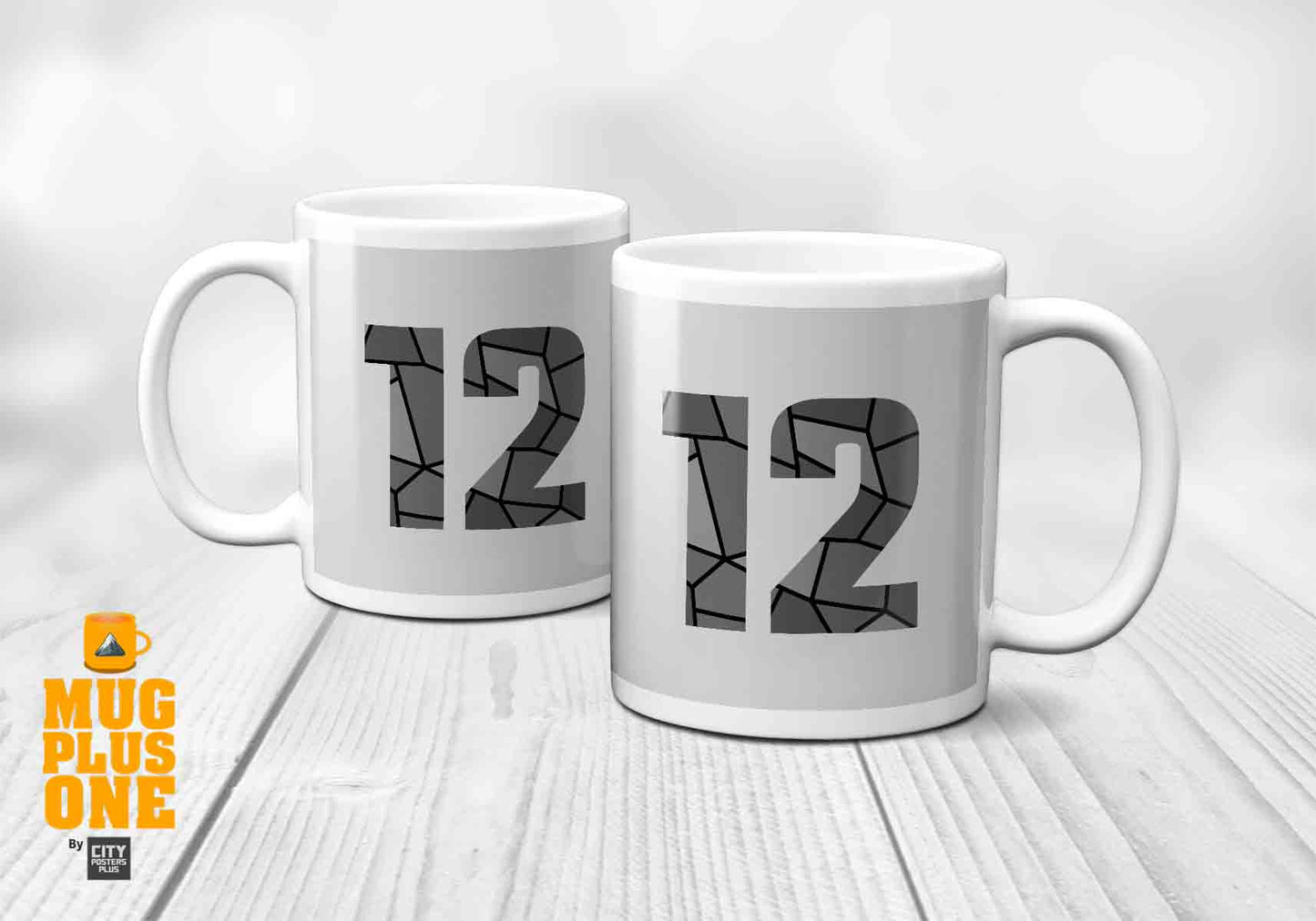 12 Number Mug (Melange Grey)