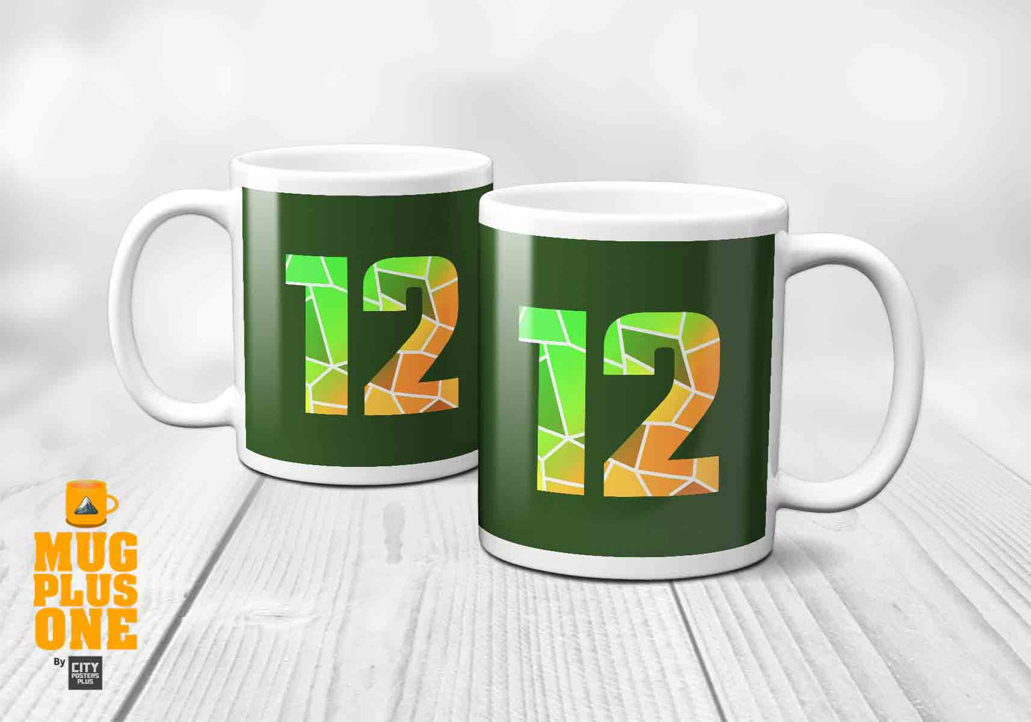 12 Number Mug (Olive Green)