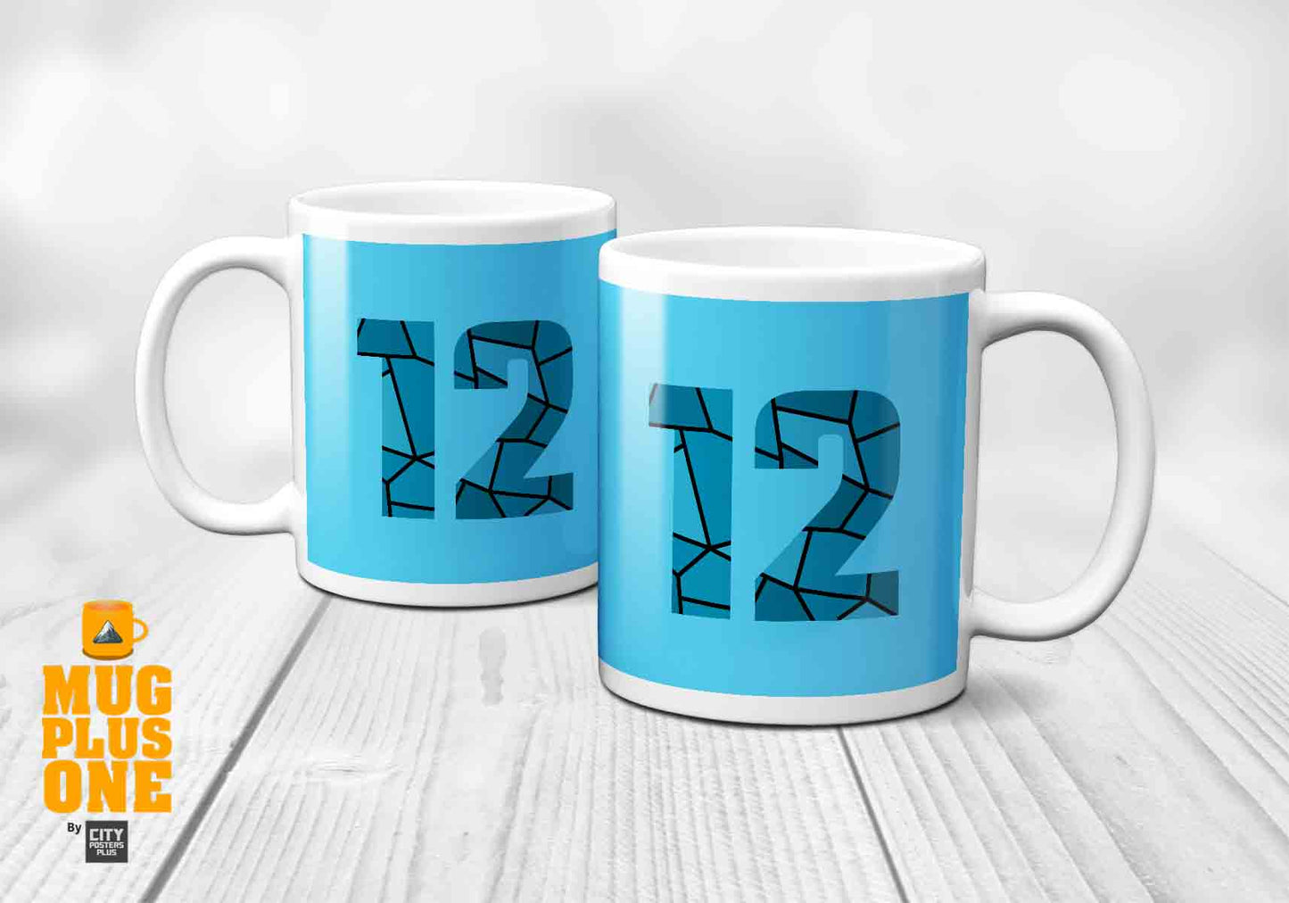 12 Number Mug (Sky Blue)