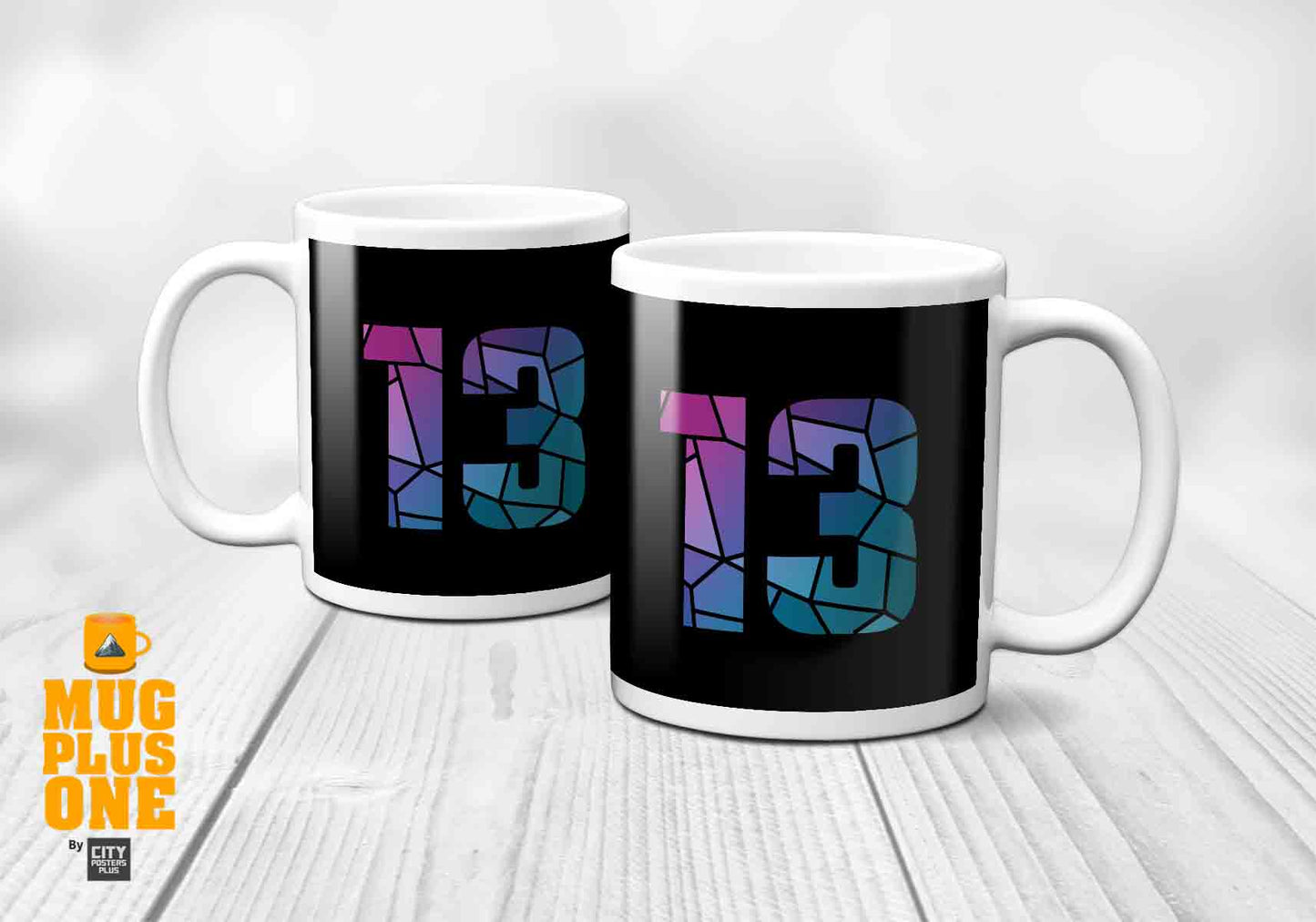 13 Number Mug (Black)