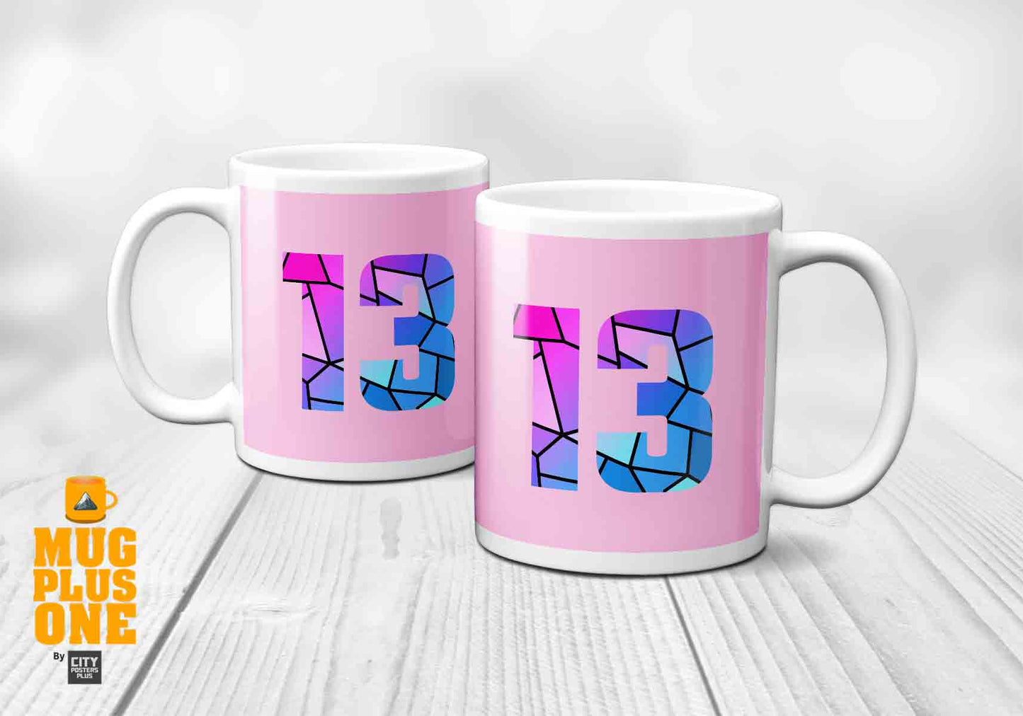 13 Number Mug (Light Pink)