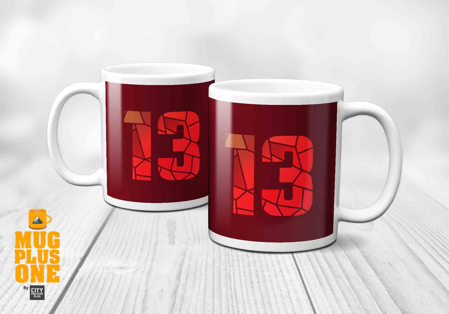 13 Number Mug (Maroon)