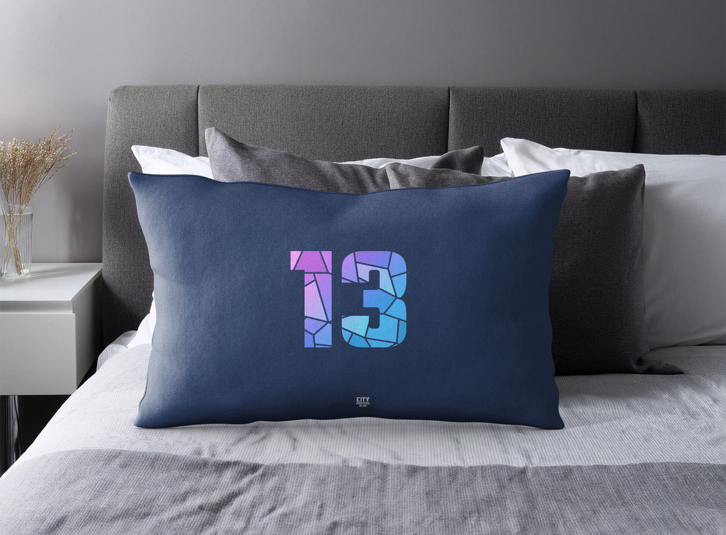 13 Number Square & Rectangle Pillow Cases | Modern Numeric Throw Pillow Covers | Print Deliver Plus by City Posters Plus