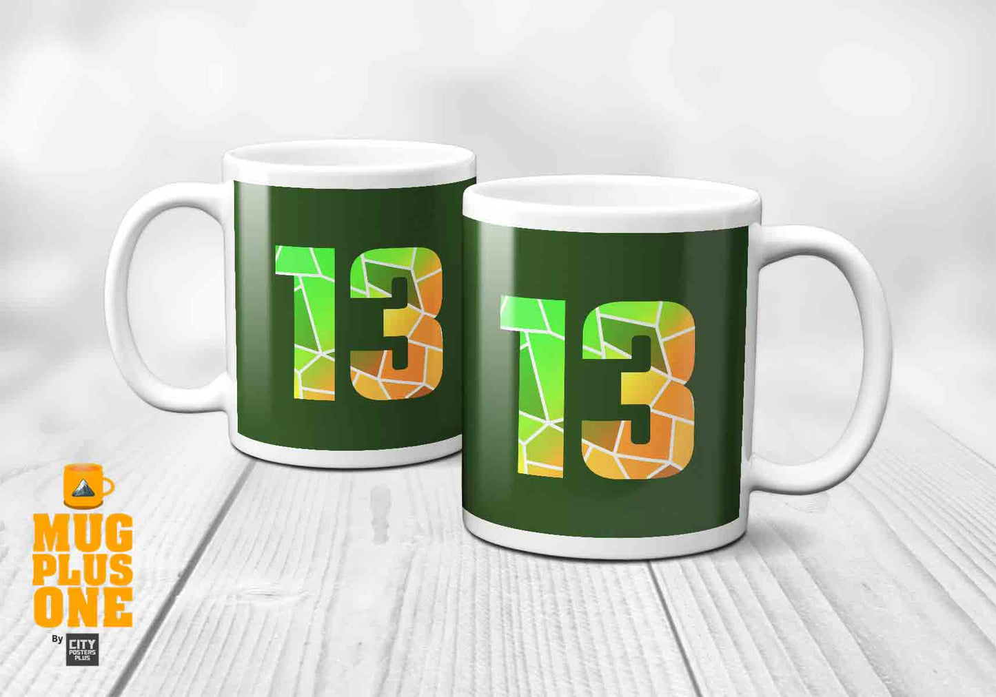 13 Number Mug (Olive Green)