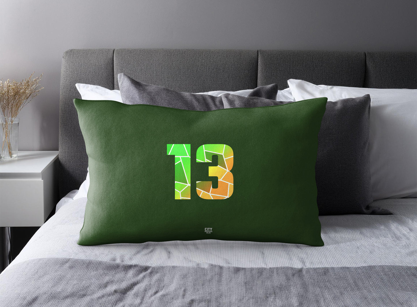 13 Number Square & Rectangle Pillow Cases | Modern Numeric Throw Pillow Covers | Print Deliver Plus by City Posters Plus