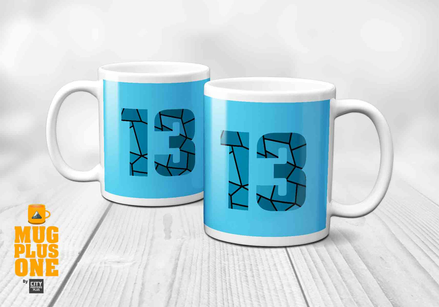 13 Number Mug (Sky Blue)