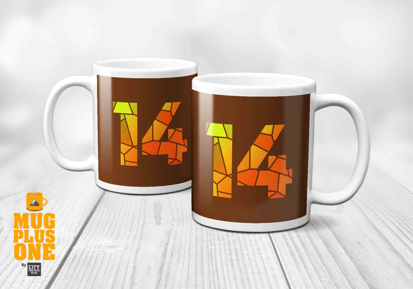 14 Number Mug (Brown)