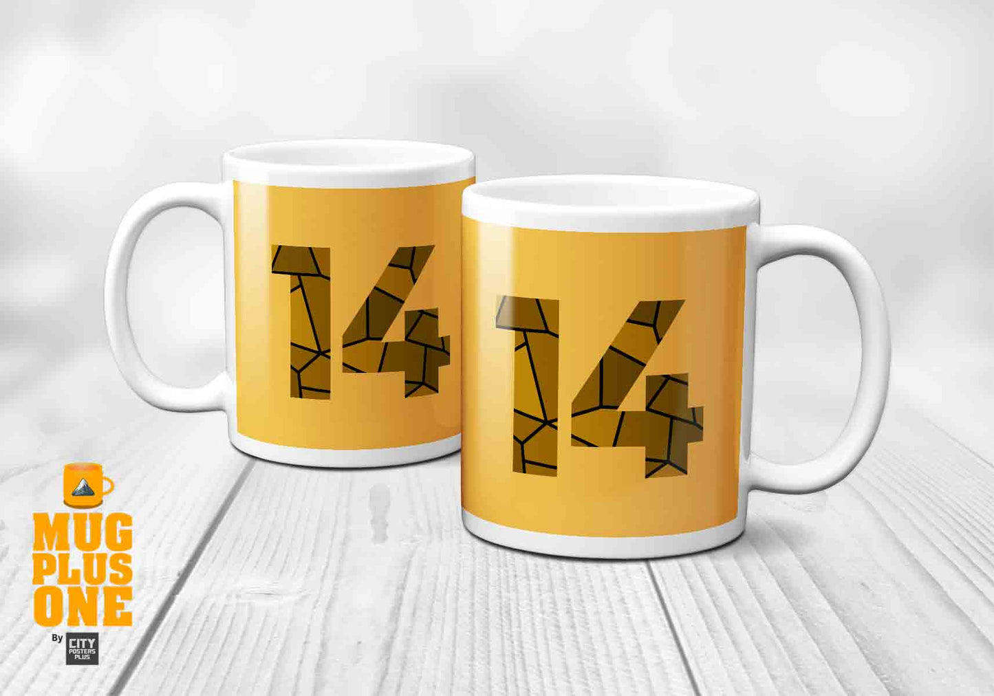 14 Number Mug (Golden Yellow)