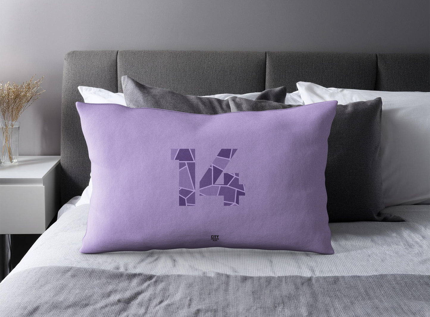 14 Number Square & Rectangle Pillow Cases | Modern Numeric Throw Pillow Covers | Print Deliver Plus by City Posters Plus