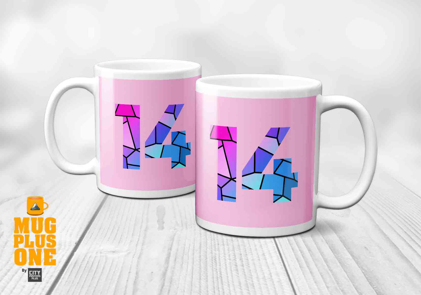 14 Number Mug (Light Pink)