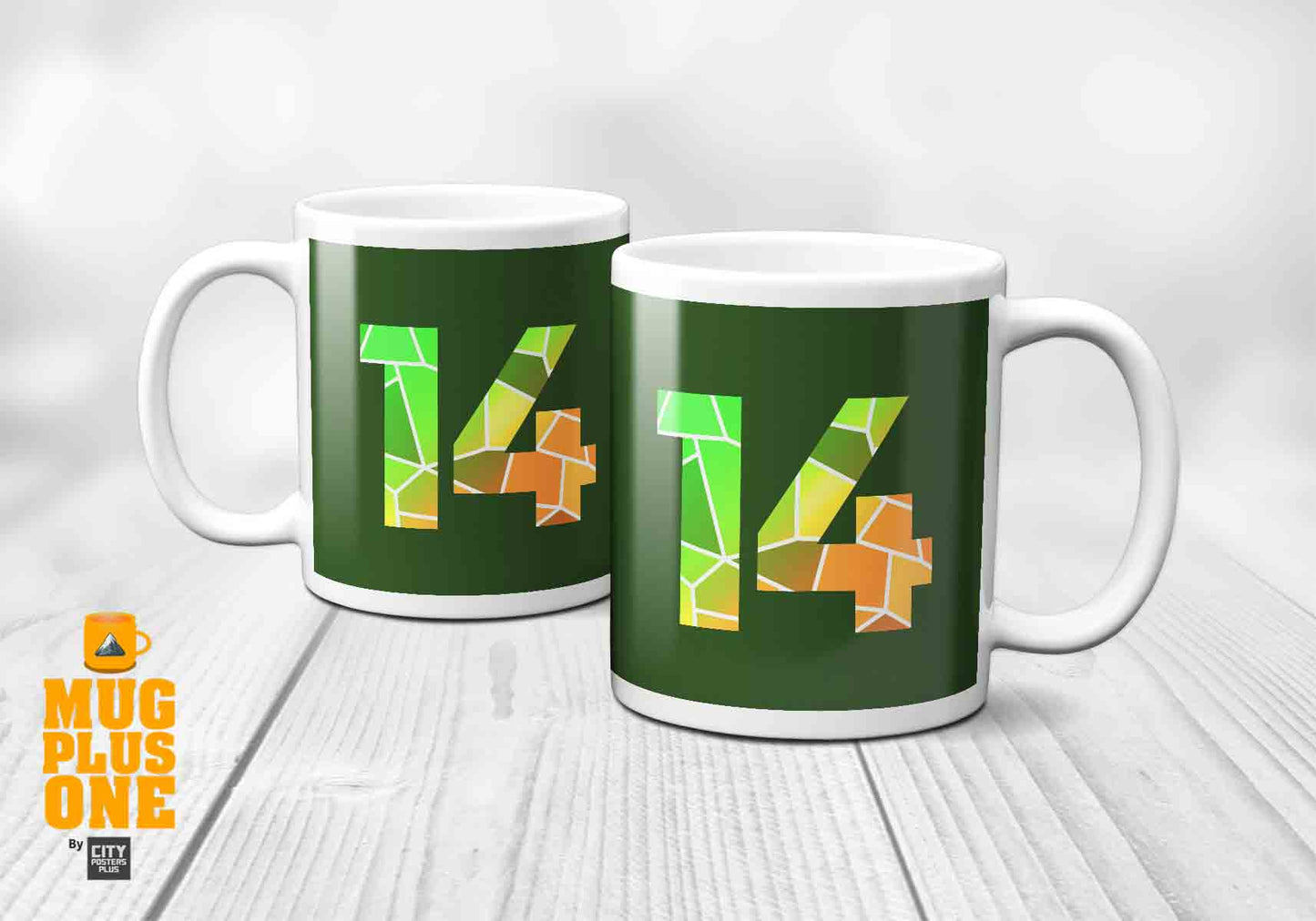 14 Number Mug (Olive Green)